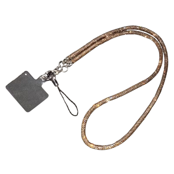 Premium Luxury Full Diamond With Round Buckle Mobile Phone Neck Lanyard