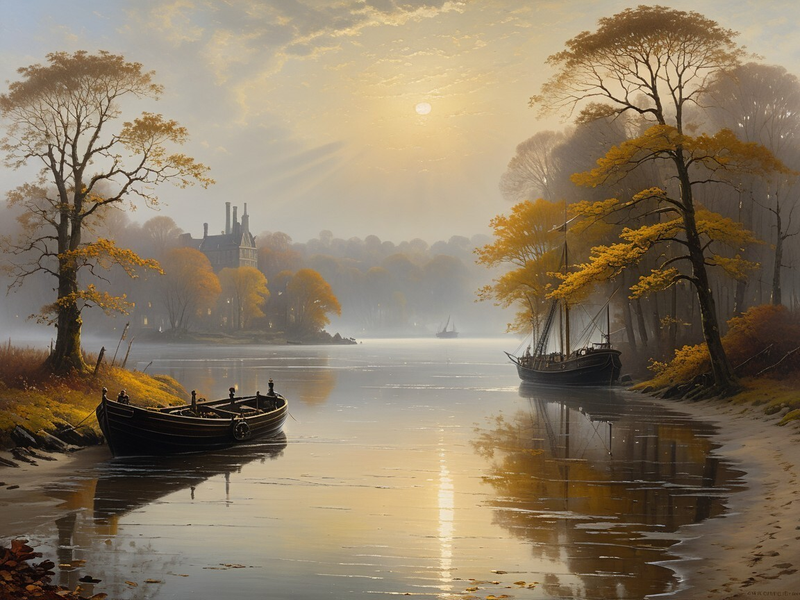 Modern Canvas Wall Art Home Decor - Serene River