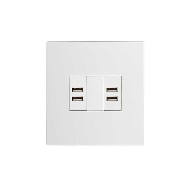 ACDC - 2x 2.1a Usb Charger Socket Outlet 4x4 White Orion