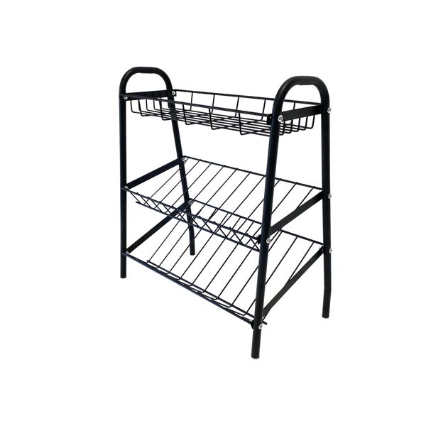 Black Three Tier Kitchen Spice and Sauce Bottle Storage Rack