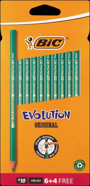 BIC Ecolutions Evolution 650 HB Pencils (Blister of 6+4)