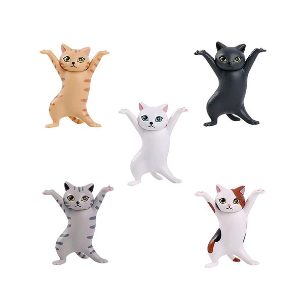 5 Piece Dancing Cat Desktop Display Handmade Decoration
