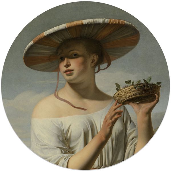 Robin Sprong Wall Decal Lady With Olives 1000 x 1000mm