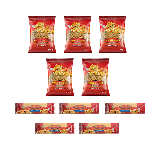 Fatti's and Moni's - 5 x 500G Macaroni And 5 x 500G Sphagetti