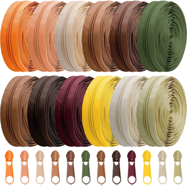Sewing Zippers Kit - Autumn Colours