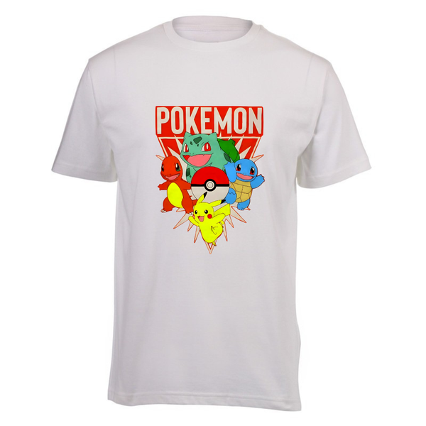 Kids White Short Sleeve T-shirt - Pokemon Friends