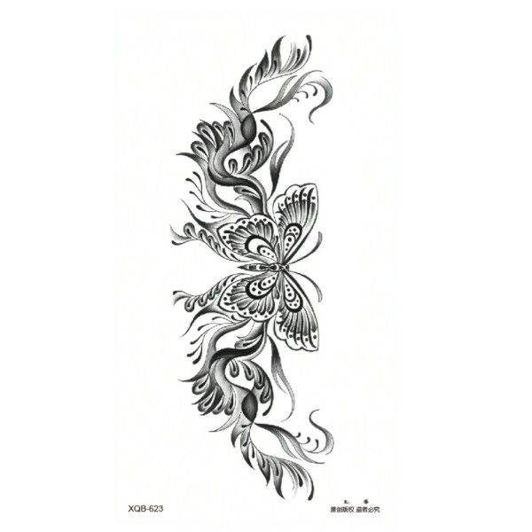 Large Size Temporary Tattoo Sticker - Black