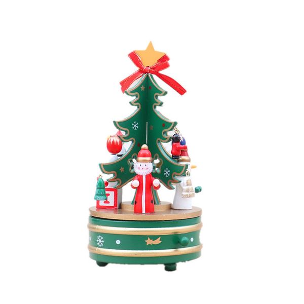Christmas Decorations Christmas Wooden Rotating Music Box Christmas Tree Sh