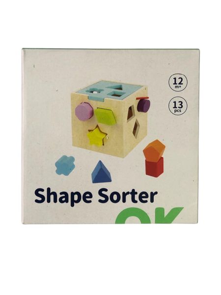 Wooden Shape Sorter - Educational Toy - Set of 13