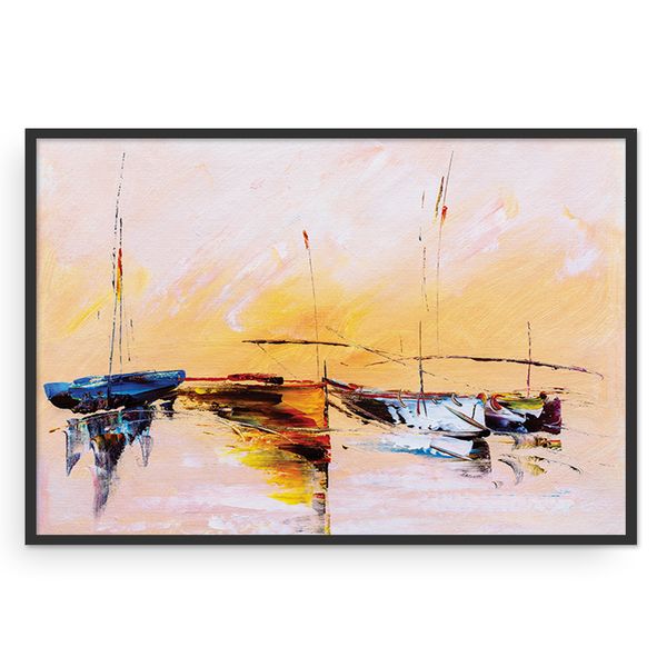 Cape Art Framed Canvas 1Piece 40x60cm Tranquil Boats