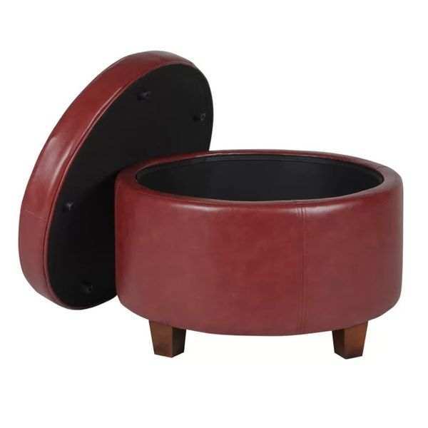 Bruynse 24'' Wide Leather Storage Ottoman