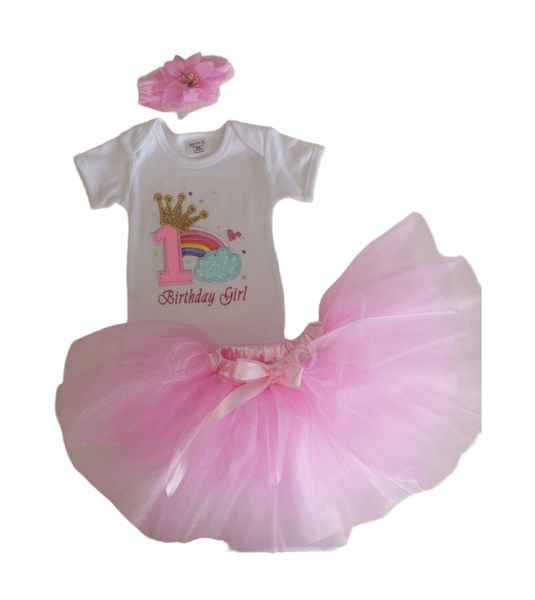 Little leila - My 1st Birthday Rainbow Set - Short Sleeve