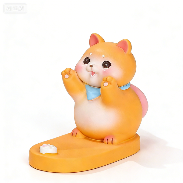 Cute Cartoon Resin Phone Stand, Pig/Bear Design Desktop Holder for Phones