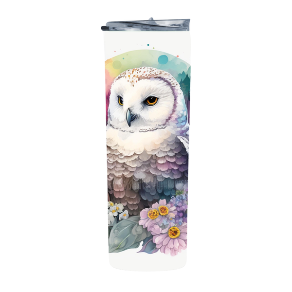 Water Color Owl 109 20 Oz Straight Skinny Tumbler 006