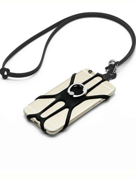 Universal Silicone Cell Phone Holder With Adjustable Lanyard and Stand