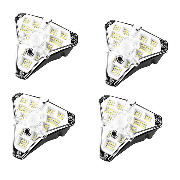 Yas-4 Set Of Solar Motion Sensor 3 Sides Glowing Wall Lamp