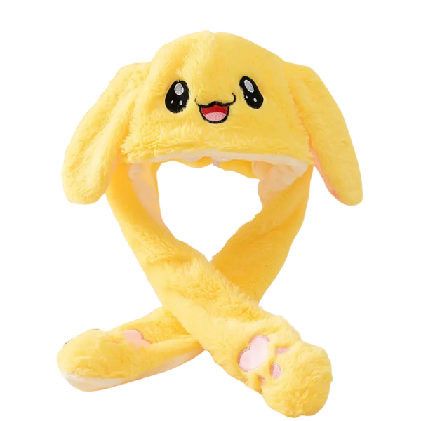 Bunny Winter Beanie Hat with Moving Ears - Soft Yellow - SuperSoft &amp; Warm