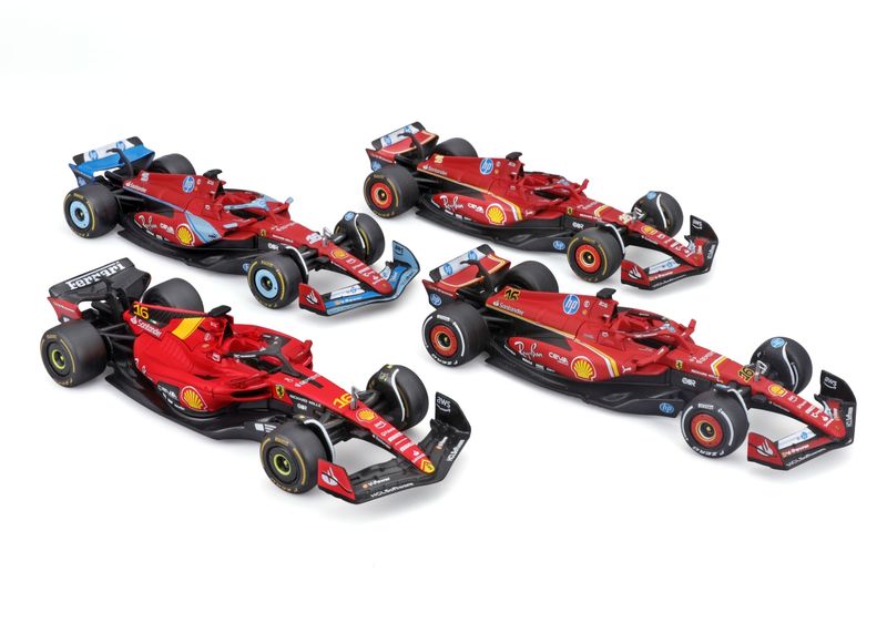 Bburago 1/43 Ferrari F1 4-Pack Set - #16 Charles Leclerc (13cm Long)