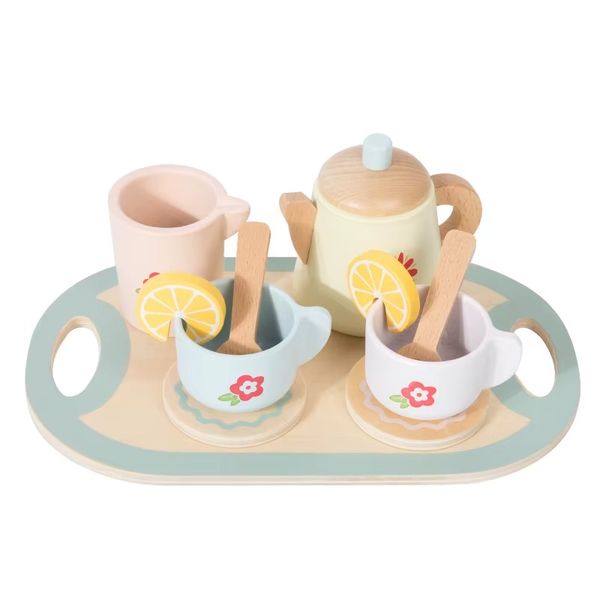 Kids Wooden Tea Set for Girls -Flower