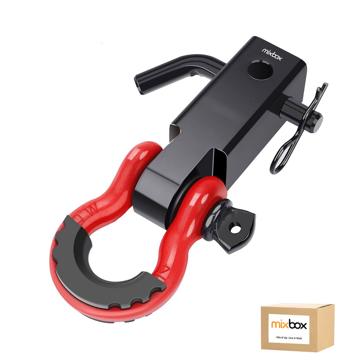 Mix Box Tow Hitch Receiver 2″ with 5/8″ Screw Pin, 3/4 Shackle