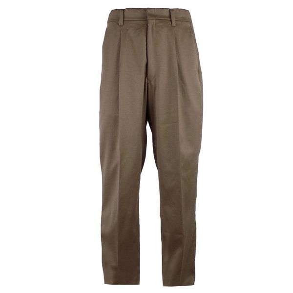 Brentwood 100% Wool - One pleated - Open hem Trousers - Brown
