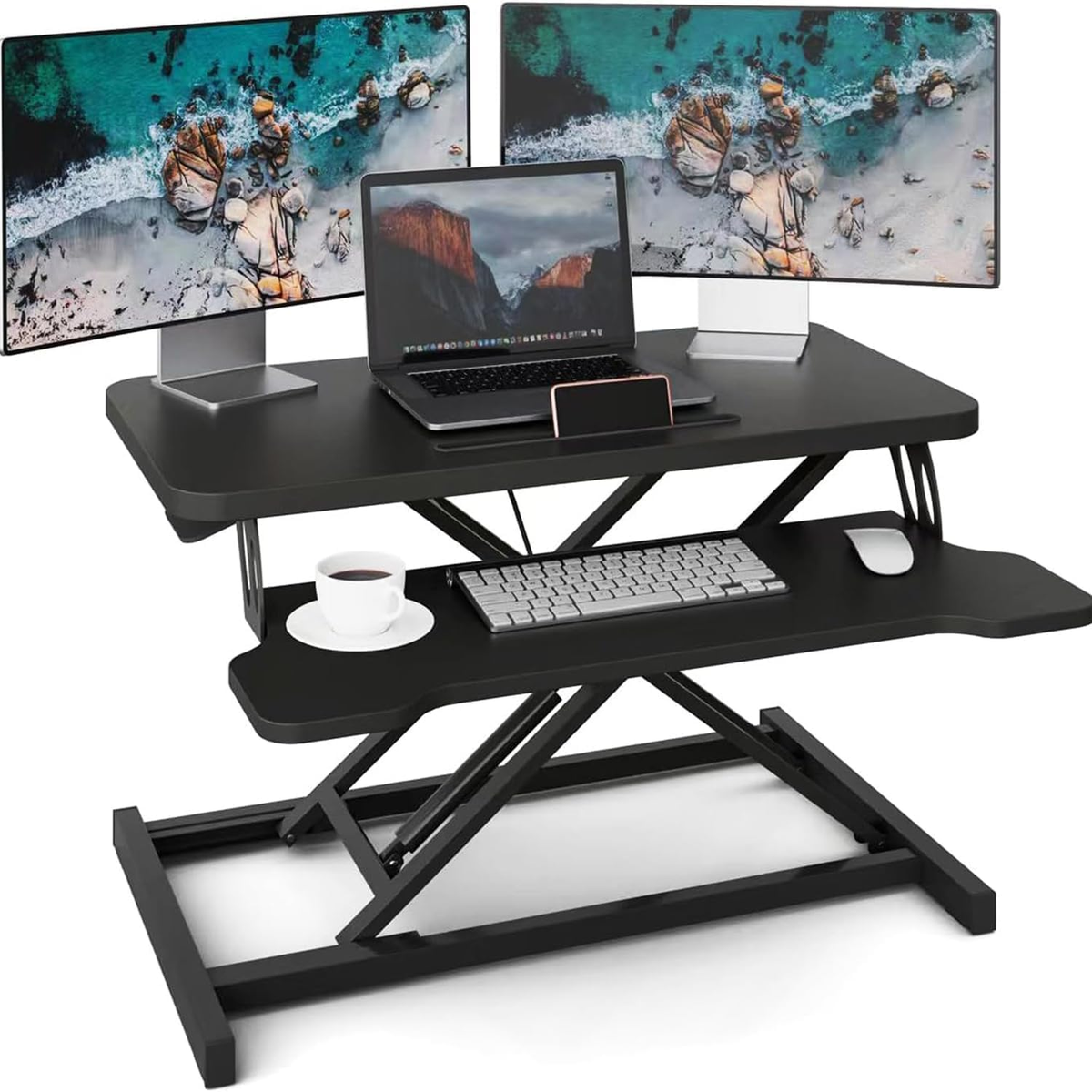 TOXIYA Height Adjustable Standing Desk Converter Standing Desk