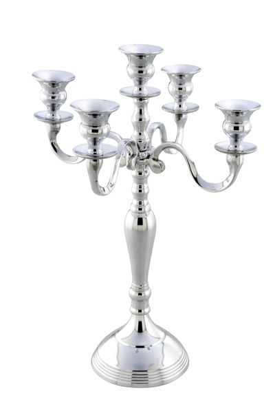 5-Arm Candle Stand Silver Plated 40cm