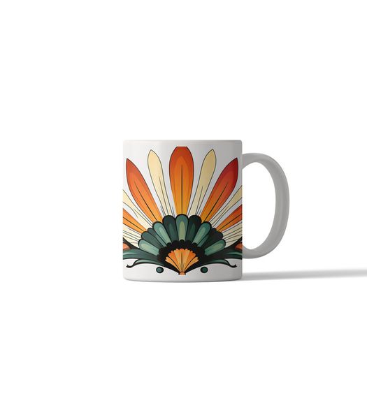 Printed Coffee Mug - Retro Tribal Design DSG 3