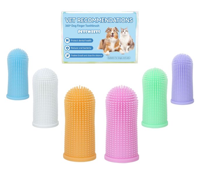 6 Piece - 360 Pets Teeth Cleaning Toothbrush for Dogs/Cats