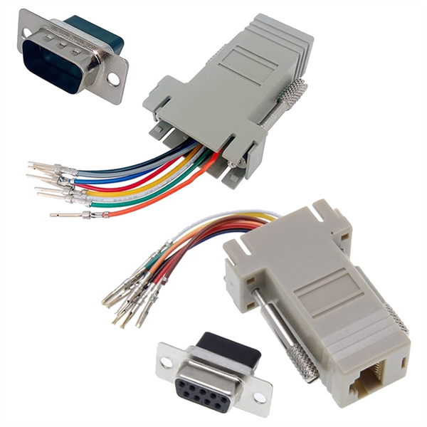 10Pcs DB9 to RJ45 Modular Adapter DB9 to RJ45 Female Jack Ethernet Adapter