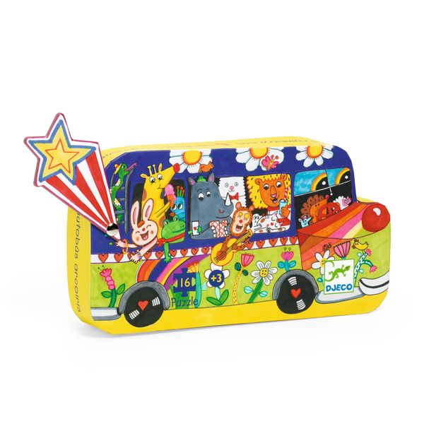 Djeco Silhouette Puzzle - Rainbow Bus