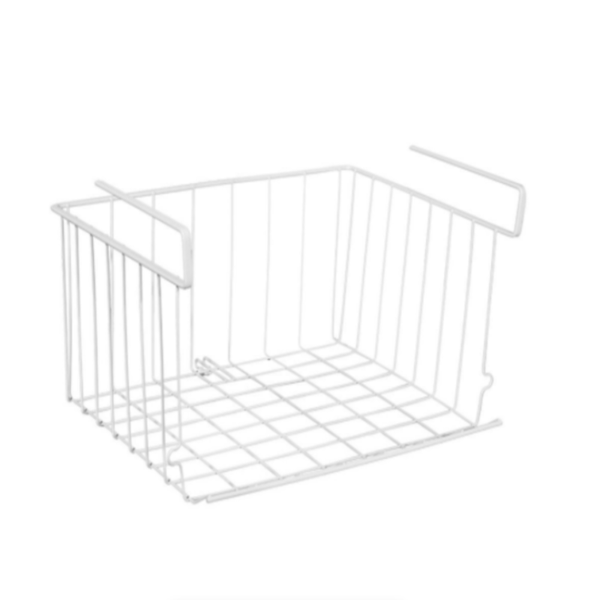 Multi Purpose Undershelf Hanging Wire Basket - White