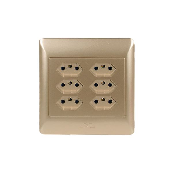 ACDC - 6xNew SA Socket Outlet 4X4 C/W Champagne Cover Plate