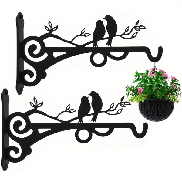 HASHBROWN' S 2pcs Black Metal Plant &amp; Lantern Hanging Hooks