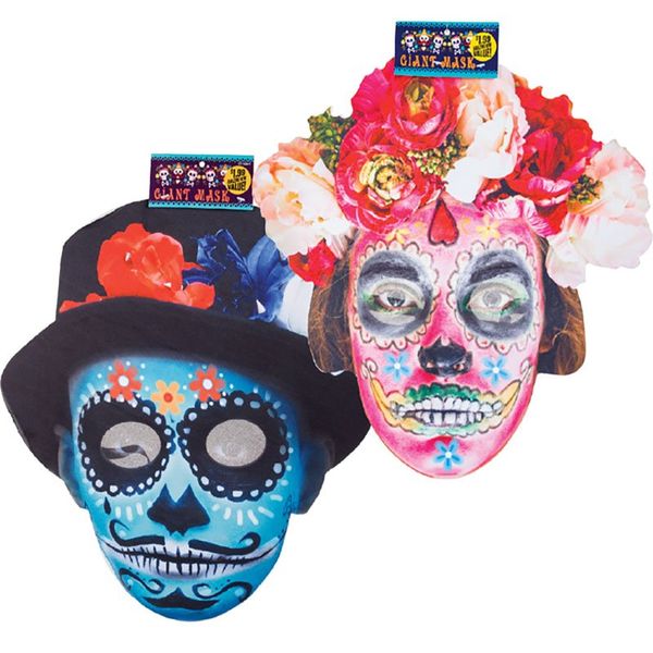 Bulk Pack x 2 Dress Up Day Dead Giant Mask 3x40x3cmpcs Per Pack