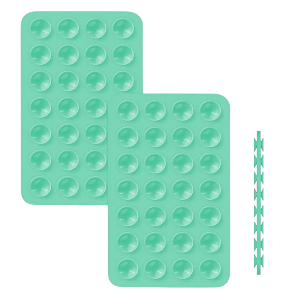 Reusable Double-Sided Phone Suction Grip Pad - Peel &amp; Stick Mount (2 Pack)