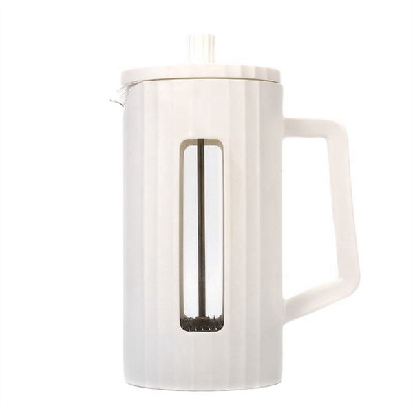 600ml French Press Coffee Maker High Borosilicate Glass White