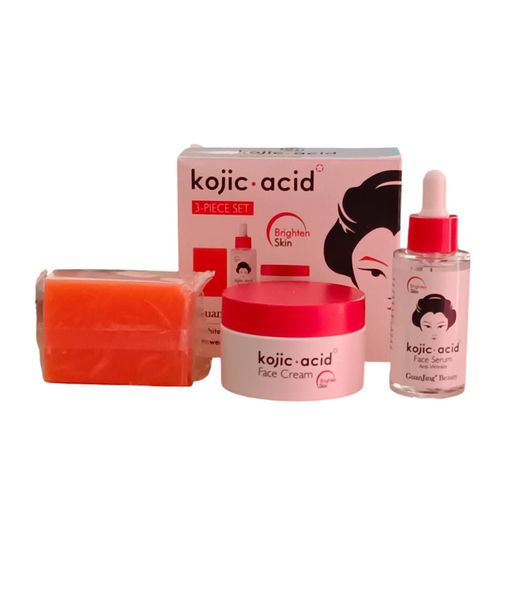 Kojic Acid Brighten Skin 3 Piece Set - Face Cream/Face Serum /Soap