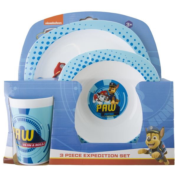 Paw Patrol 3 Piece Expedition Set - Plate, Tumbler &amp; Bowl