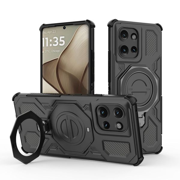 Ring Stand Holder Back Cover Compatible With Motorola Edge 50 Fuston