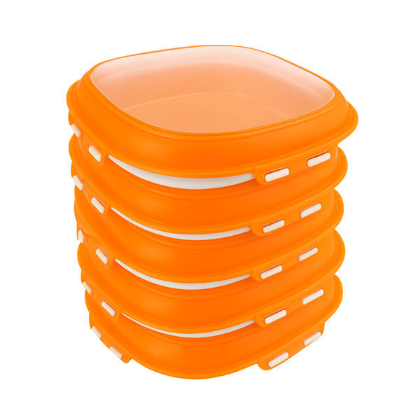 Reusable Square Airtight Food Tray BPA Free, Stackable &amp; Eco-friendly 3Pack
