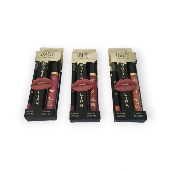 Liquid Matte Lipstick &amp; Lip Liner Set of 3