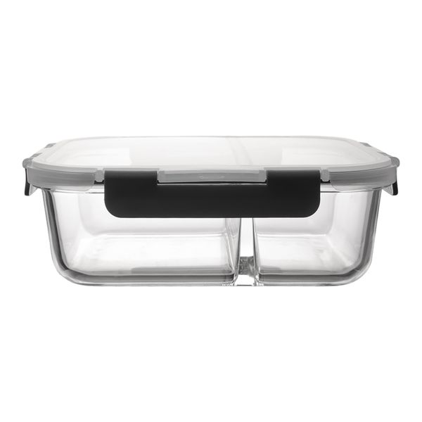 Consol - Madrid Rectangular 2 Division Storage Container with Clip-On Lid - 1.36L