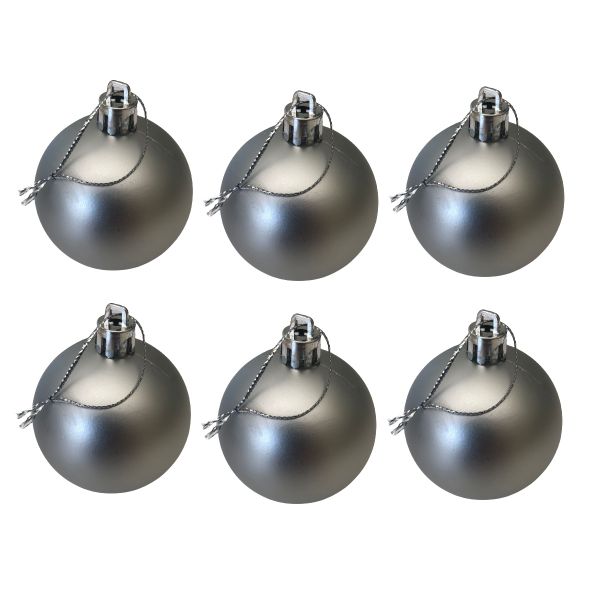 Christmas Tree Baubles - Christmas Balls (18 Piece) Silver 6cm