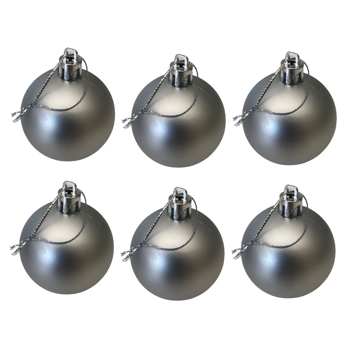 Christmas Tree Baubles - Christmas Balls (12 Piece) Silver 6cm