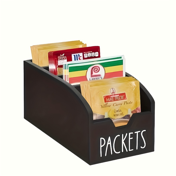1 Piece Wooden Spice Rack Organizer with 4 Compartments