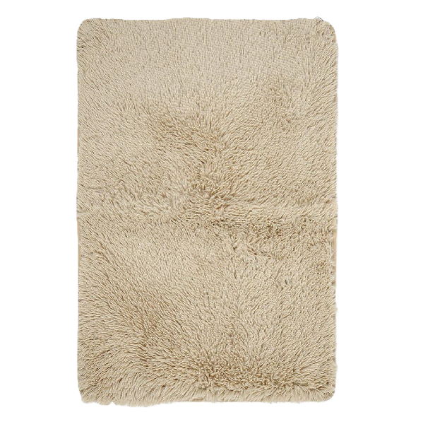 Kitro Cream Lapland Polyester Rectangular Bath Rug 60 x 90 cm