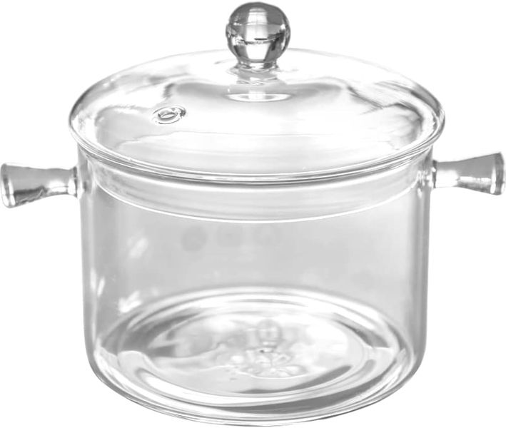 Clear Glass Pot Glass Saucepan Glass Kitchen Heat-Resistant Pot Soup Pot