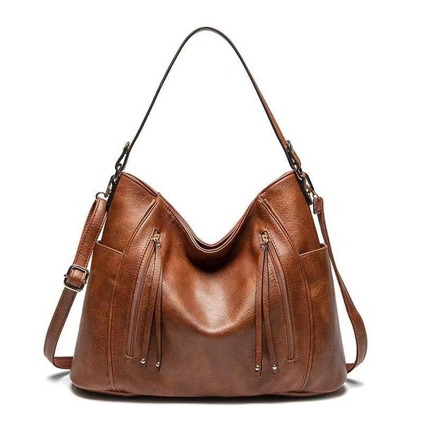 Women's vintage Large Capacity soft leather crossbody handbag