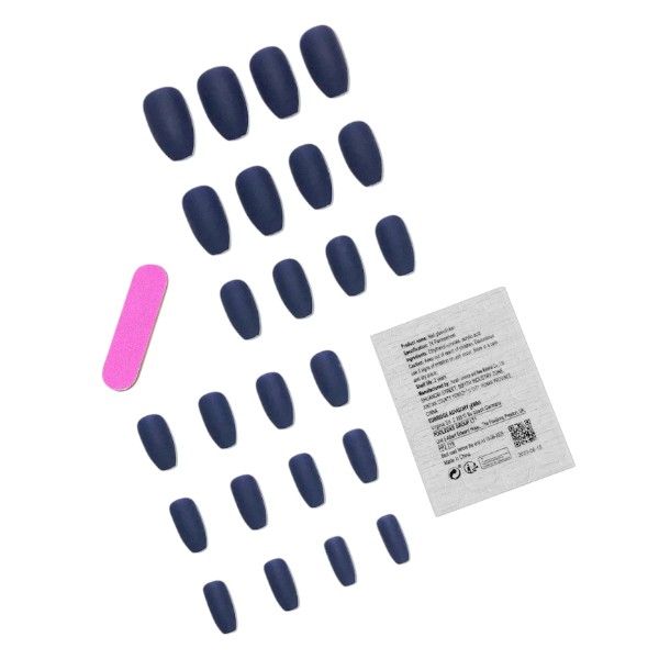 24 Piece - Artificial Coffin-Shaped Matte Nails - Royal Blue